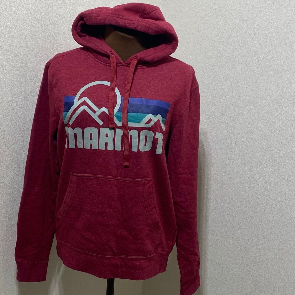 Marmot Hoodie Sweatshirt Pullover
Outdoor Hiking Drawstring Trail Men's Small